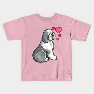 Old English Sheepdog love Kids T-Shirt